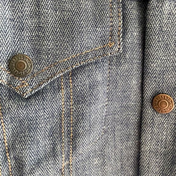 Vtg Levi Strauss Embroidered Snap Front Jacket Women’s Sz Medium Wolf Ram Crane - Picture 4 of 7